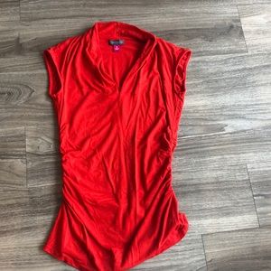 Vince Camuto Red V Neck Top